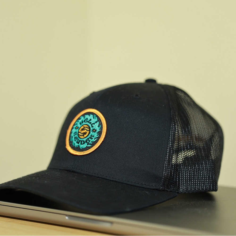 Black Mesh Trucker Cap with Patch